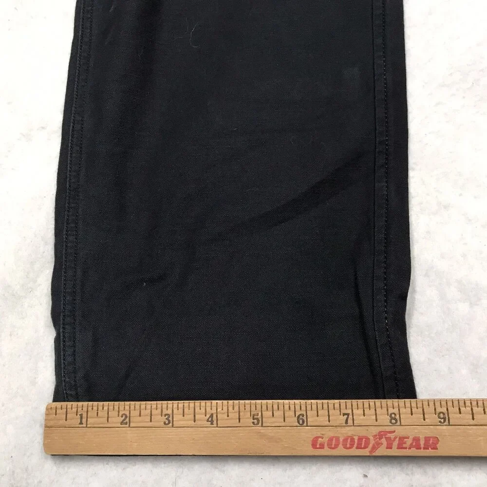 NWT ABERCROMBIE & FITCH Loose Pant Men 36x30 (hemmed to 27) Black Baggy Chino
